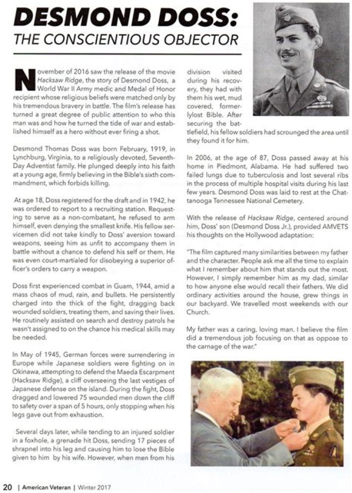 Desmond Doss: The Courageous Conscientious Objector