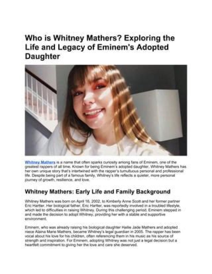 Discovering the Life of Whitney Mathers: A Journey of Legacy and Identity